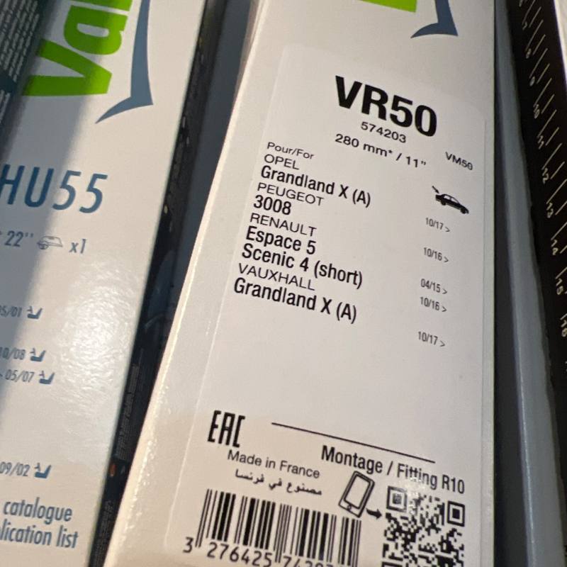 Balai d'essuie-glace arrière Valeo VR50