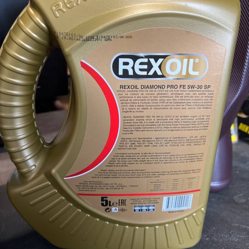 Huile moteur synthétique 5W-30 Rexoil DIAMOND PRO FE 5W-30 SP