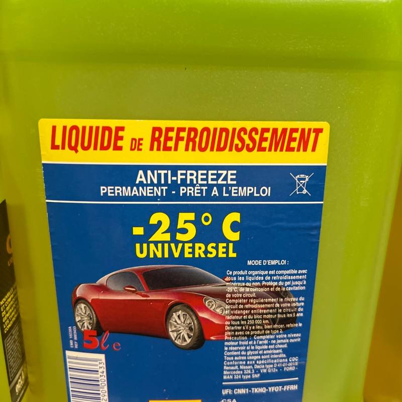 Liquide de refroidissement universel -25°C prêt à l'emploi 5 L 3D 3267290003433
