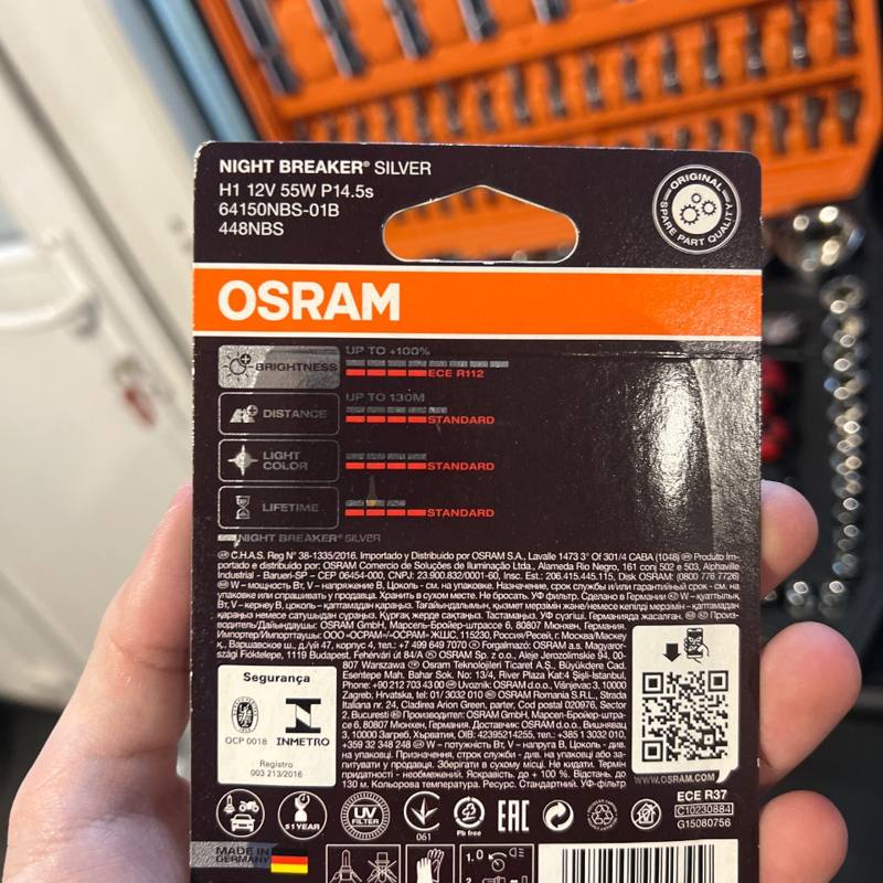 Ampoule halogène H1 Night Breaker Silver Osram 64150NBS-01B