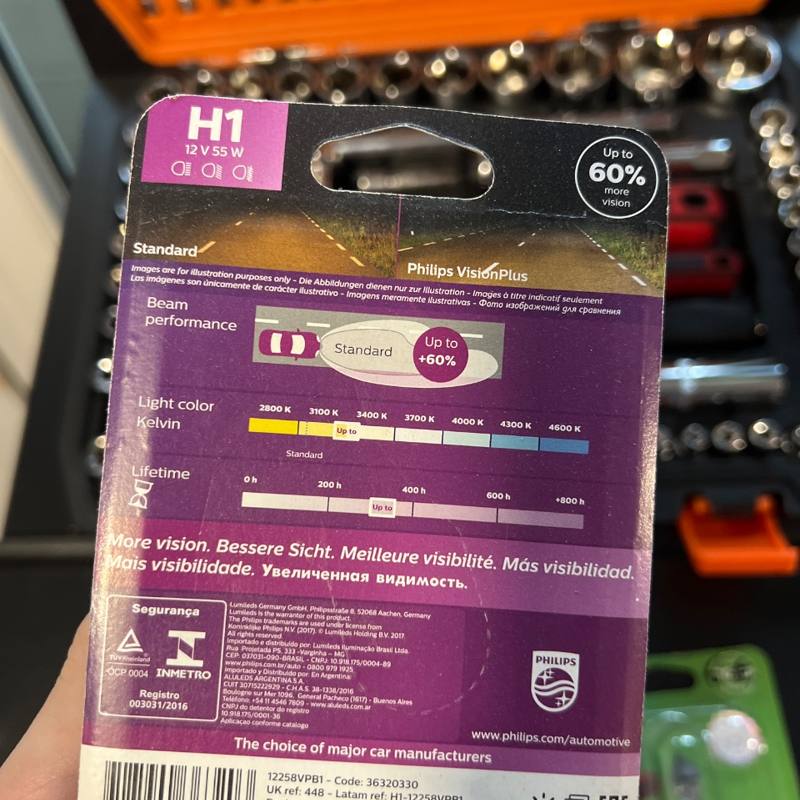 Ampoule halogène H1 VisionPlus Philips 12258VPB1