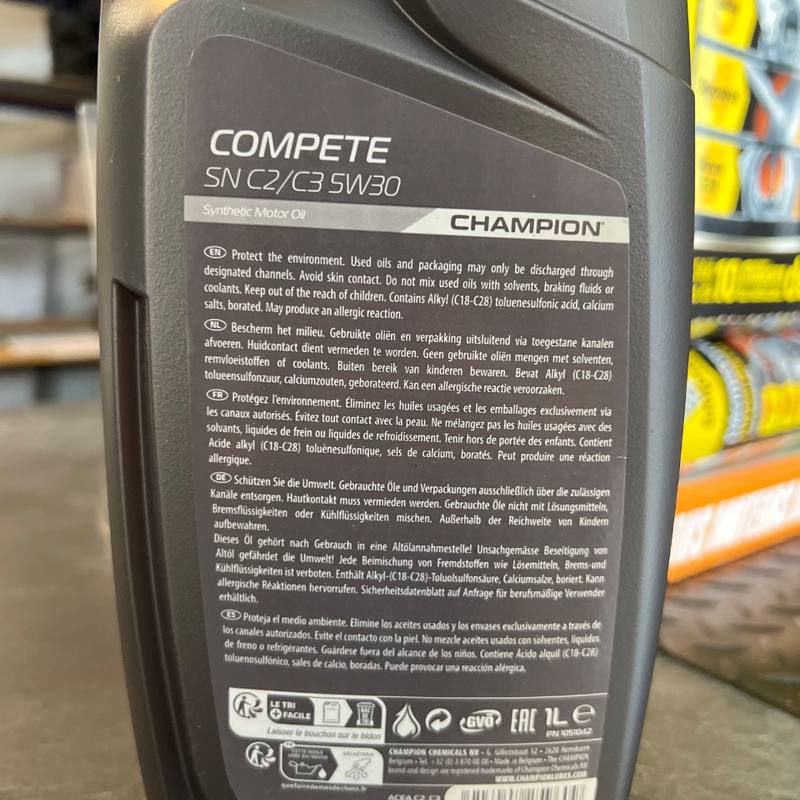 Huile moteur Compete SN C2/C3 5W-30 1 L Champion 1051042