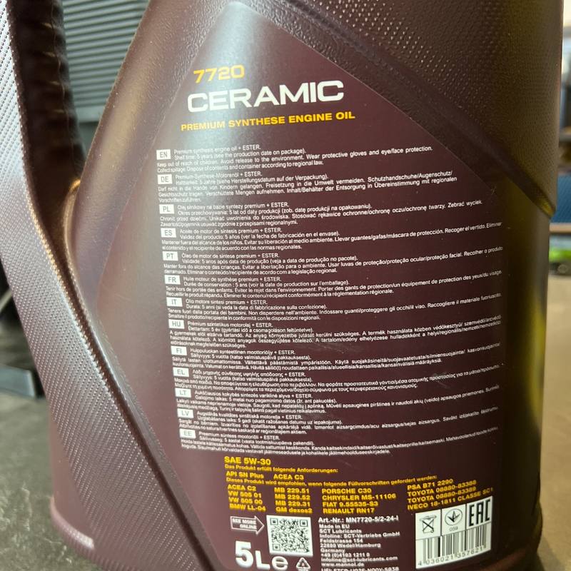 Huile moteur synthétique 5W-30 Ceramic 7720 Mannol MN7720-5/2-24-I