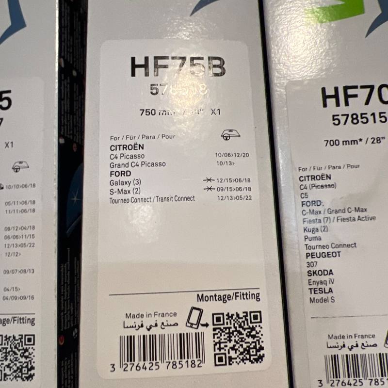 Balai d'essuie-glace plat Valeo HF75B