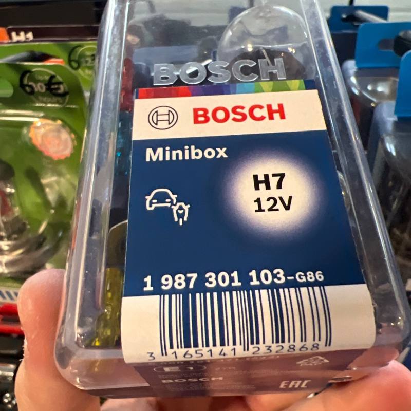 Coffret d'ampoules de rechange Minibox H7 12V Bosch 1 987 301 103