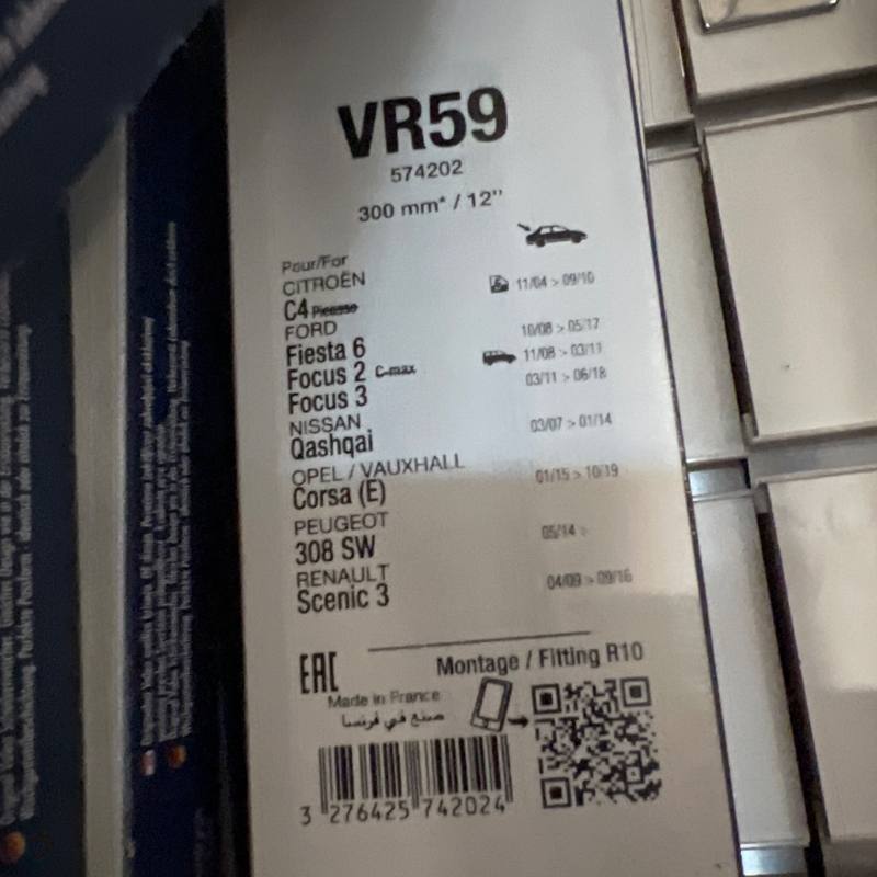 Balai d'essuie-glace arrière VR59 Valeo 574202